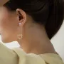 Золотые серьги - пусеты на цепочке Сердечки с05954 Оникс