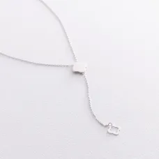 Колье Клевер в белом золоте кол01902 Оникс 45