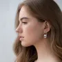 Серебряные серьги - пусеты Магнетизм 122689 Оникс