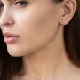Золоті сережки-підвіски з фіанітами.
