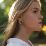 Золоті сережки-пусети Запаморочення (блискучі) с06465 Онікс