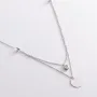 Двойное золотое колье с монеткой и фианитом кол01588 Оникс 45