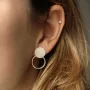 Серебряные серьги-пусеты Кружочки 122574 Оникс