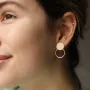 Серебряные серьги-пусеты Кружочки 122574 Оникс