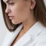 Золоті сережки-підвіски з фіанітами.