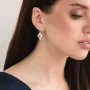 Серебряные серьги Клевер с фианитами 123032 Оникс