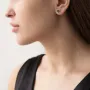 Серебряные серьги-пусеты (дымчатый кварц) 122171 Оникс