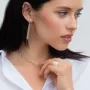 Серебряные серьги Цепочки 122778 Оникс