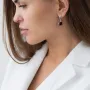 Серебряные серьги Влечение с синт. пиропом 122856 Оникс