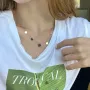 Кольє Монетки в червоному золоті кол01459 Онікс 45