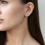 Сережки - пусети Гілочки у червоному золоті с06925 Онікс