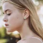 Золоті сережки з фіанітами.