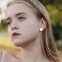 Золоті сережки з фіанітами.
