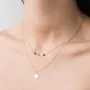 Двойное золотое колье Звездочка с черными фианитами кол01525 Оникс 40