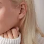 Золотые серьги - пусеты (фианит) с05853 Оникс