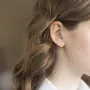 Золоті сережки-пусети Квадратики с06197 Онікс