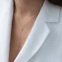 Колье Кружочки в белом золоте кол01827 Оникс 40