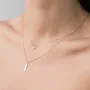 Двойное золотое колье с фианитом кол01527 Оникс 40