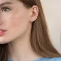 Серьги-пусеты Треугольники (красное золото) с06973 Оникс