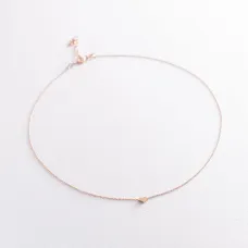 Колье Сердечко в красном золоте кол01773 Оникс 40