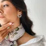 Сережки-пусети Запаморочення в білому золоті с06679 Онікс