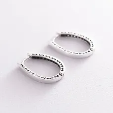Серебряные серьги 122859 Оникс