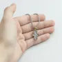 Серебряный крестик с позолотой «Распятие. Икона Божией Матери «Млекопитательница» 131689 Оникс