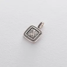 Серебряная ладанка Божия Матерь Семистрельная 132886 Оникс 2.40 г
