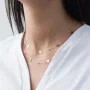Золоте подвійне кольє кол01391 Онікс 45