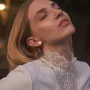 Серебряные серьги-пусеты Ласточка 122468 Оникс