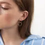 Серьги-пусеты Кольца в желтом золоте с06988 Оникс