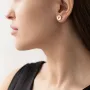 Серьги-пусеты Колибри в красном золоте с06703 Оникс
