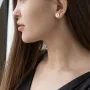 Серьги-пусеты Колибри в красном золоте с06703 Оникс