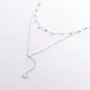 Двойное золотое колье Дуальность с фианитами кол01388 Оникс 40