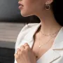 Двойное золотое колье Дуальность с фианитами кол01388 Оникс 40