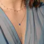 Двойное золотое колье Дуальность с фианитами кол01388 Оникс 40