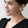 Золоті сережки-підвіски з фіанітами.