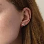 Серьги - пусеты Горы в белом золоте с07518 Оникс