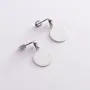 Серьги-пусеты Монетки в белом золоте с06982 Оникс