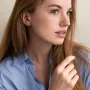 Золоті сережки-підвіски з фіанітами.