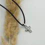 Серебряный крестик  Распятие Молитва Спаси и сохрани 131379 Оникс 1.4 г