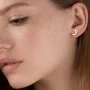 Серьги - пусеты Луна в красном золоте с06963 Оникс