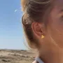 Серьги-пусеты Треугольники (желтое золото) с07001 Оникс