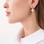 Серьги - пусеты Клевер в красном золоте с07073 Оникс