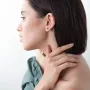 Золоті сережки-пусети (фіаніт, культ. прісний перли) с04116 Онікс