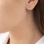 Серьги - пусеты Дуга в красном золоте с07075 Оникс