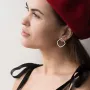 Серебряные серьги - пусеты Ромбы 122643 Оникс