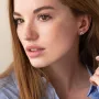 Золотые серьги - пусеты Акцент с07519 Оникс