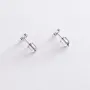 Серьги - пусеты Сердечки в белом золоте с06916 Оникс