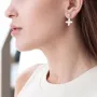 Серьги - пусеты Клевер в серебре 122878 Оникс